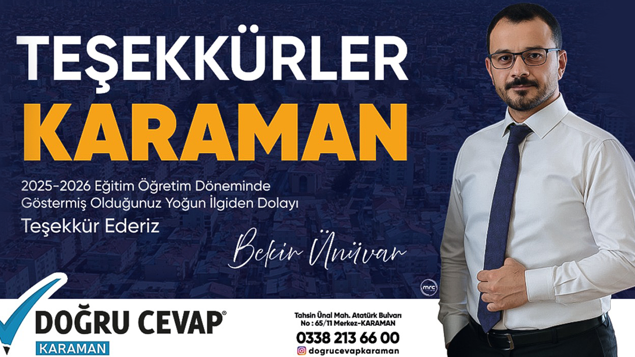 Doğru Cevap Eğitim Kurumları'ndan  Gönülden Teşekkür
