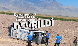 Karaman’da Hafif Ticari Araç Şarampole Devrildi: 1 Yaralı