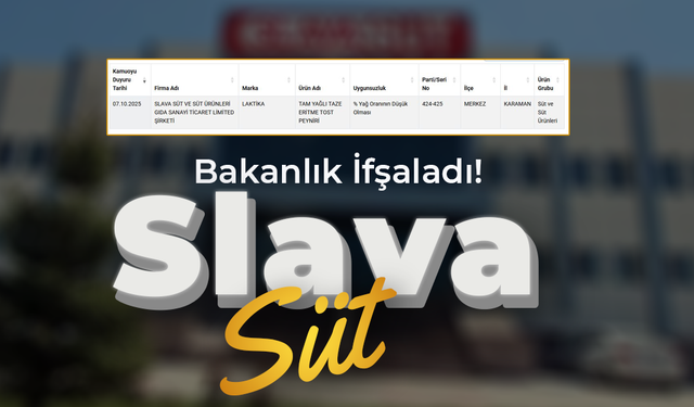 Bakanlık İfşaladı! Slava Süt Taklit–Tağşiş Listesinde